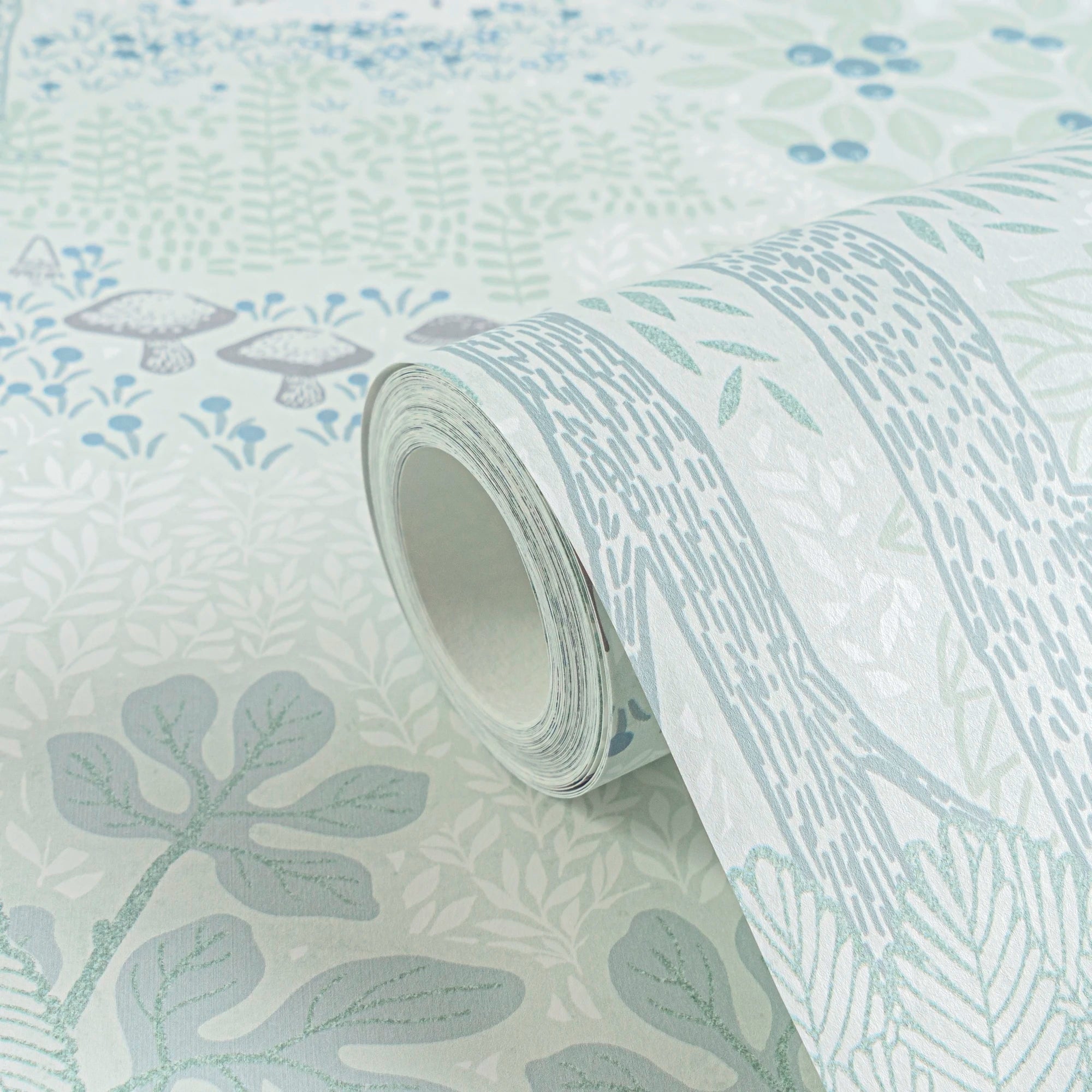 Made Germany Modern Floral Wallpaper Rolls Forest Brown Green White Non Woven Wash-Resistant Mould-Proof Hotel School Use