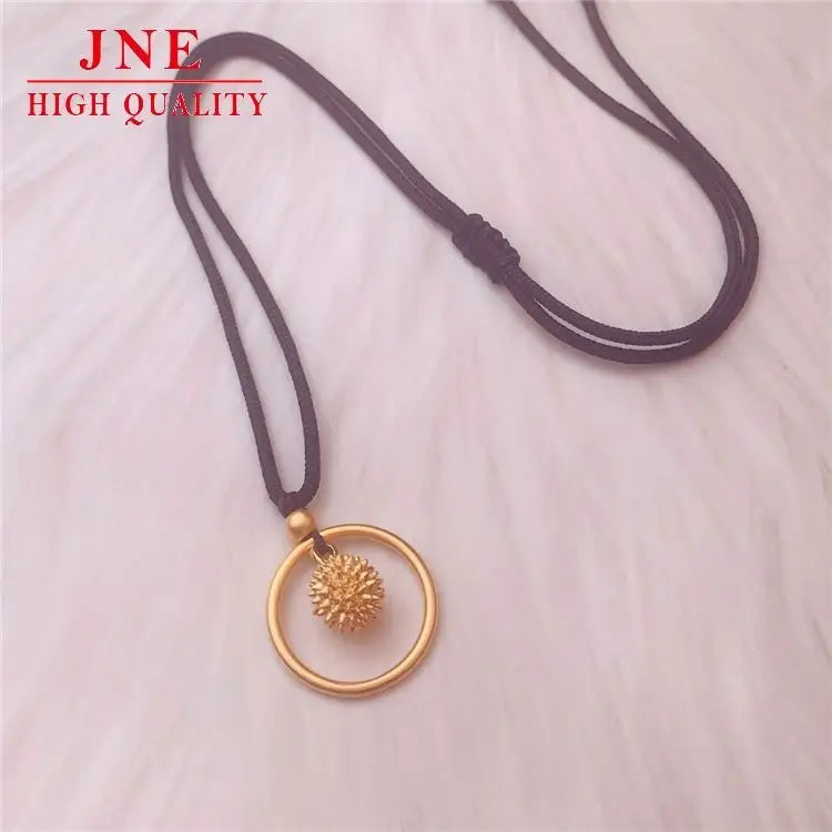 Gold Durian Simple Bracelet Braid Rope Halter Internet Celebrity Same Brass Gold-plated Fruit Pendant Fashion Ornament