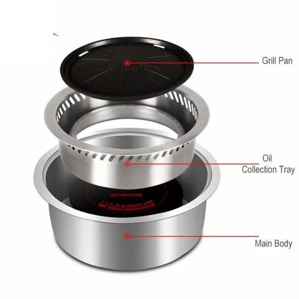 Commercial Round Smokeless Electric Barbecue Grill