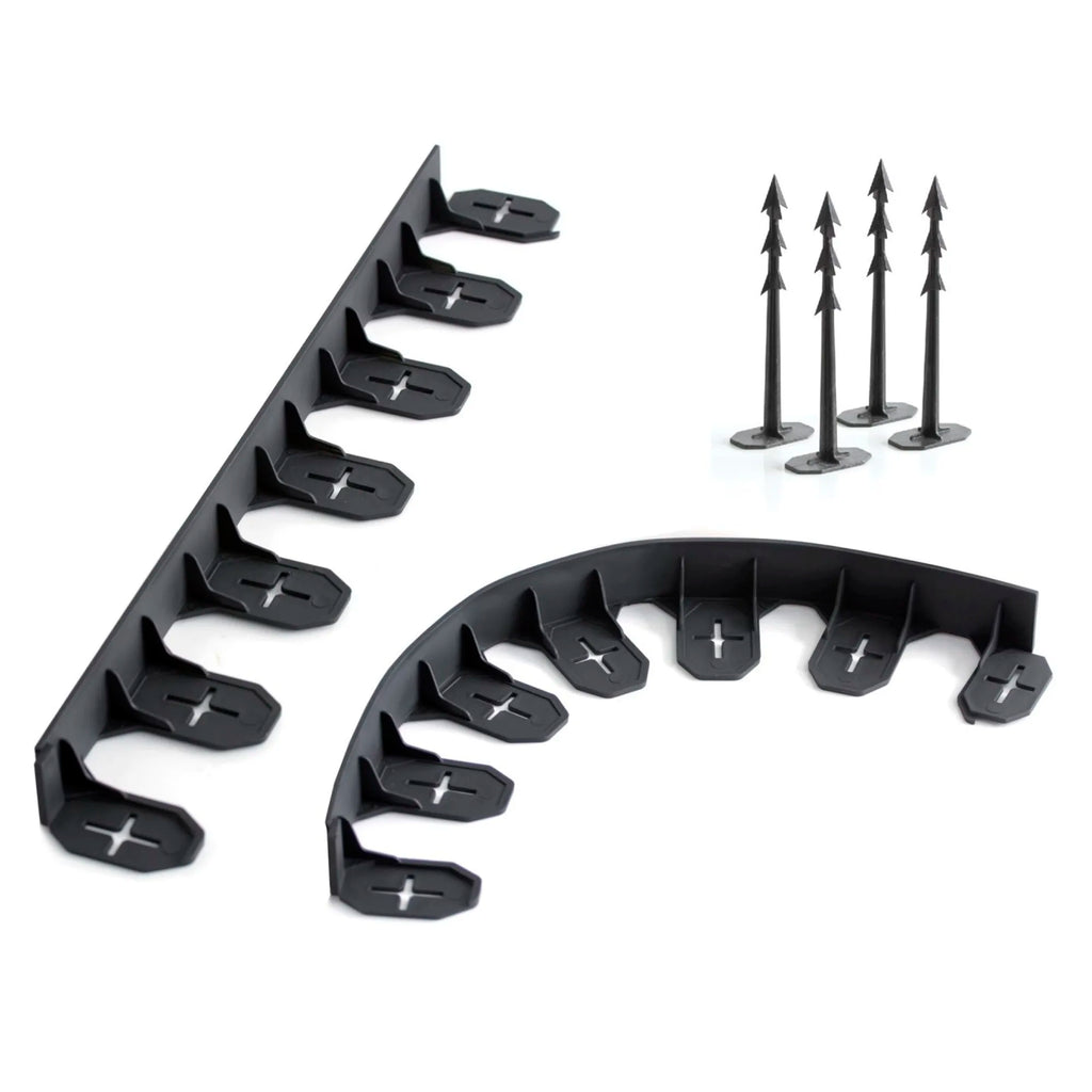 BORDER 0645 boundary markers 8 strips and 24 spikes 4800x84x45 Black
