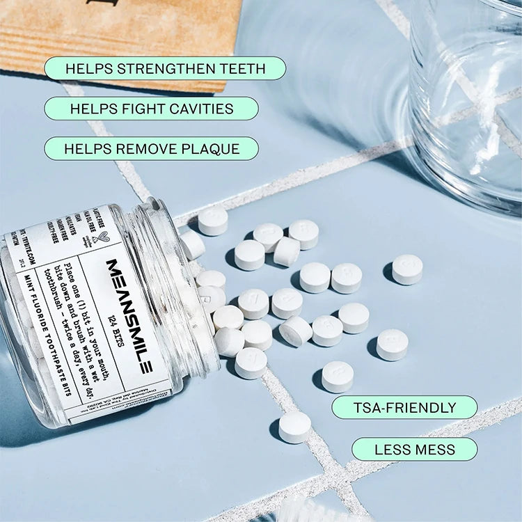 Wholesale Private Label Portable Oral Care  Fluoride Free Home Whitening Tablets Solid Toothpaste Tablets