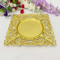 Hot Luxury Eco-Friendly Square Bulk Event Wholesale Plastic Silver Gold Charger Plates 13 Inch Tropical Wedding Table Decorative