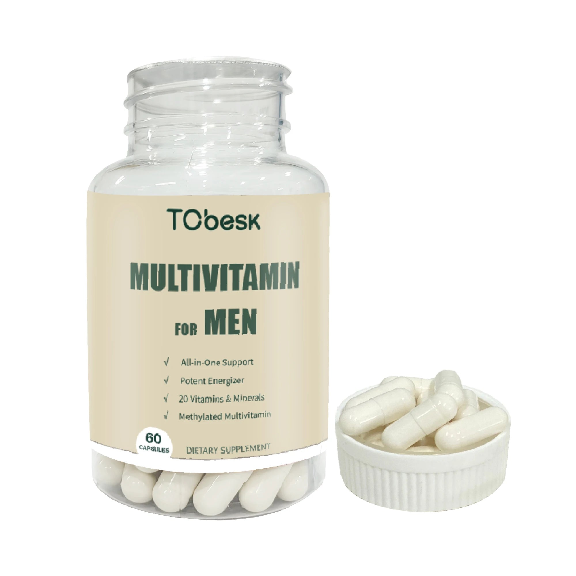 High Quality Men's Strengthen Overall Wellness Dietary Supplements Vegan Non-GMO TCbesk Men's Multivitamin Capsules