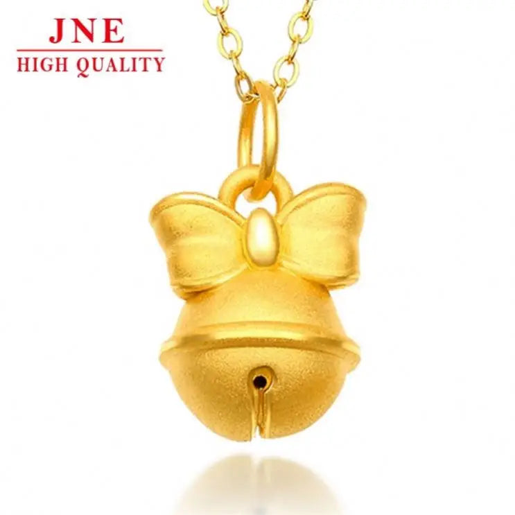 Vietnam Placer Gold Escaped Princess Necklace Hard Gold Bell Necklace Bow Necklace Gold Plated Christmas Eve Gift