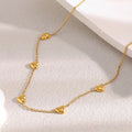 Dreamshow Bead Heart Necklace 18k Gold Plated Stainless Steel Jewelry Fashion Stainless Steel Necklace