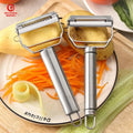 Smart Household Stainless Steel Double-Sided Peeling Knife Double-Action Melon Apple Potato Vegetable Shaver for Kitchen Use