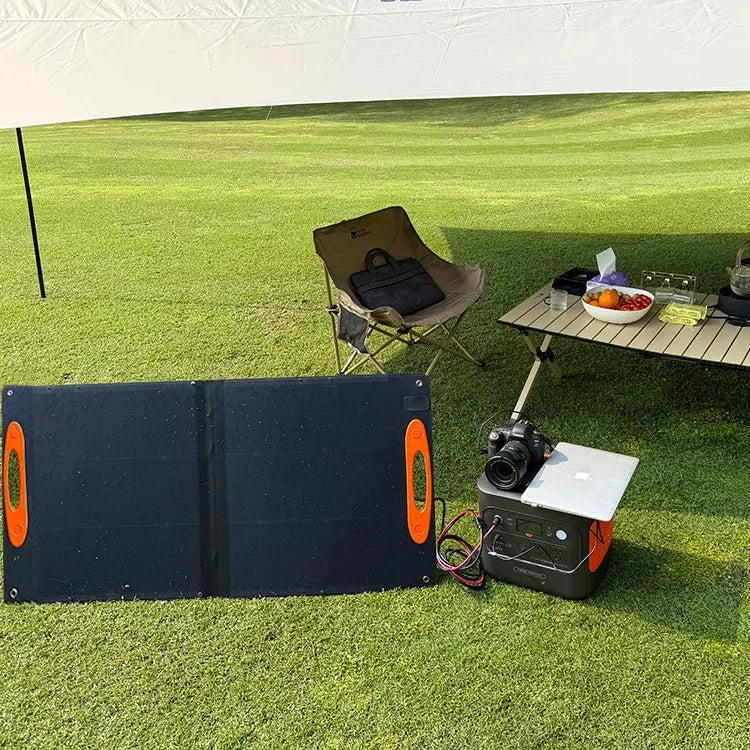 Glory Panneau Solaire 100W Foldable All Black Mono 18V IP67 Waterproof 23% Efficiency Camera Drone Power Supply MegaBDM