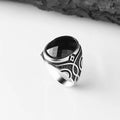 Azuris VALKH1421 Turkey 925 Sterling Silver Men's Ring Ottoman Style Natural Black Stone Fashionable & Stylish