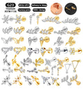Body Piercing Jewelry ASTM-F136 Titanium Zircon Piercing De Titanio Tragus Helix Daith Lobe Flat Back Earrings Labret Wedding