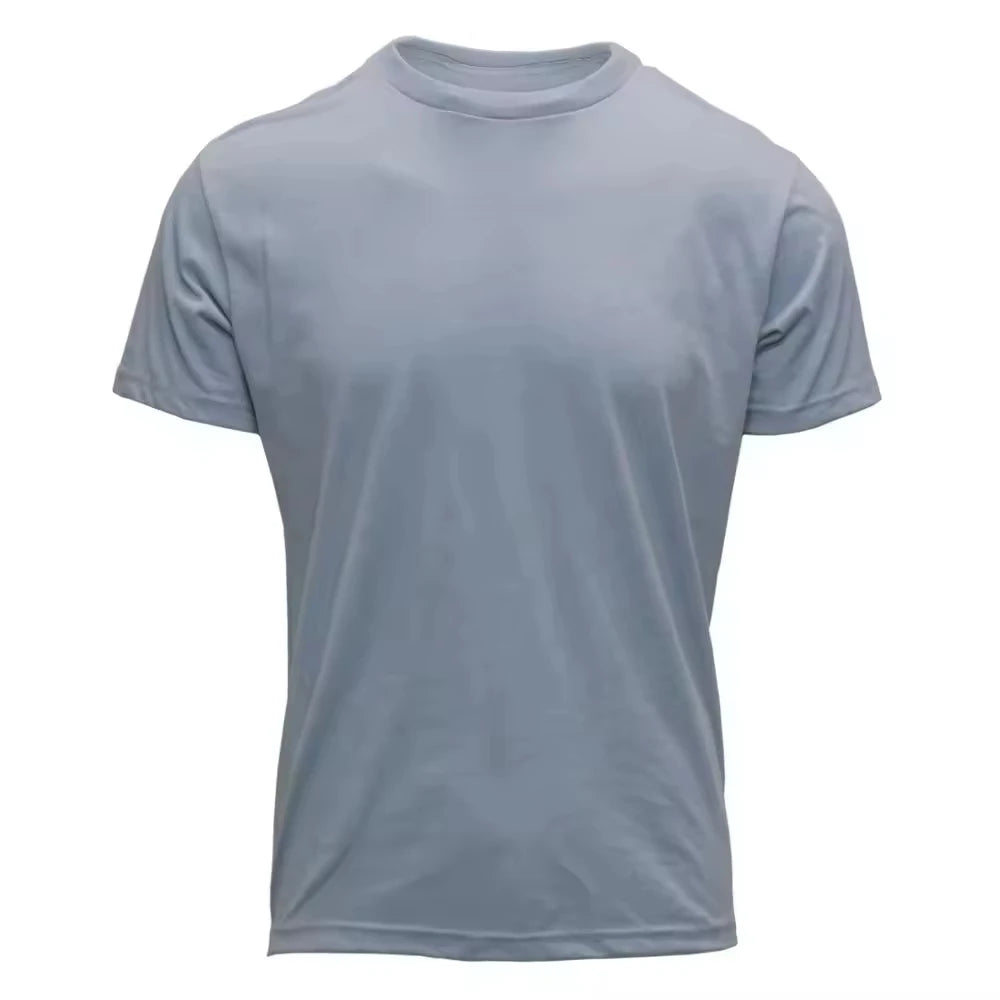 Tech T-Shirt for Men Basketball Soccer Hiking Hip Hop Front Logo Bamboo Quick Dry Eco-Friendly Breathable