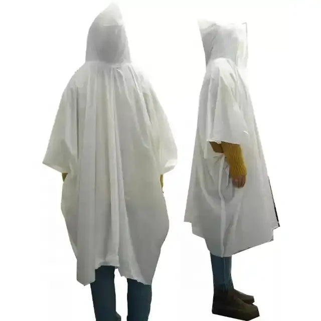 Eco-friendly PLA Disposable Rain Poncho Biodegradable and Compostable Raincoat