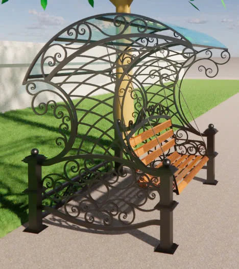 Handcrafted Modern Wrought Iron Outdoor Swing Chair for Comfortable Relaxation and Stylish Garden/Patio Use