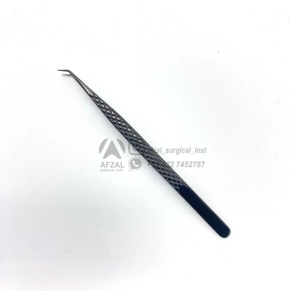 Best Isolation Tweezers for Lash Extensions 6mm 45 Degree Slim Isolation Tweezers in Black Color Eyelash Tweezer Custom Logo