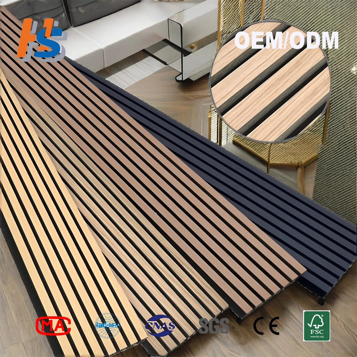 Custom Size Acoustic Panels Fireproof Moisture Proof for Shop