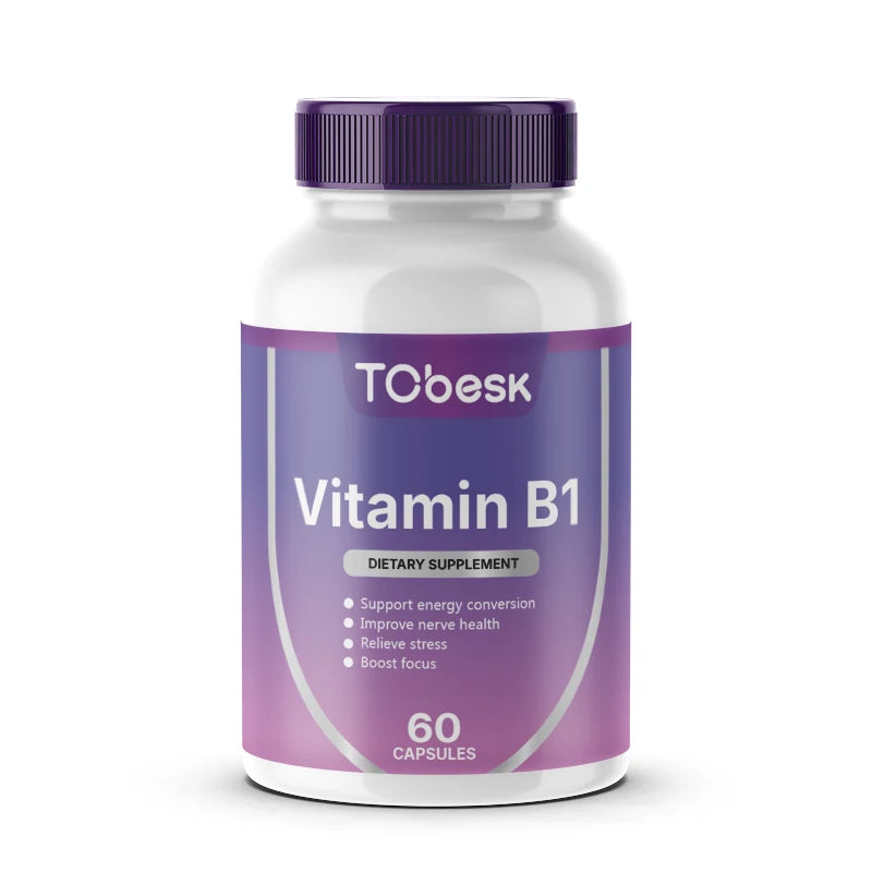 Hot Selling Support Energy Conversion Relieve Stress Natural Capsules Supplements Factory Supplier TCbesk Vitamin B1 Capsules