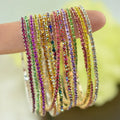 New Style Diamond Elastic Metal Adjustable Colored Rhinestones Trendy Cup Chain Bracelet Tennis Chain