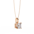 Princess Square Cut Moissanite Diamond Pendant Necklace Engagement Gift Jewelry for Women in Sterling Silver