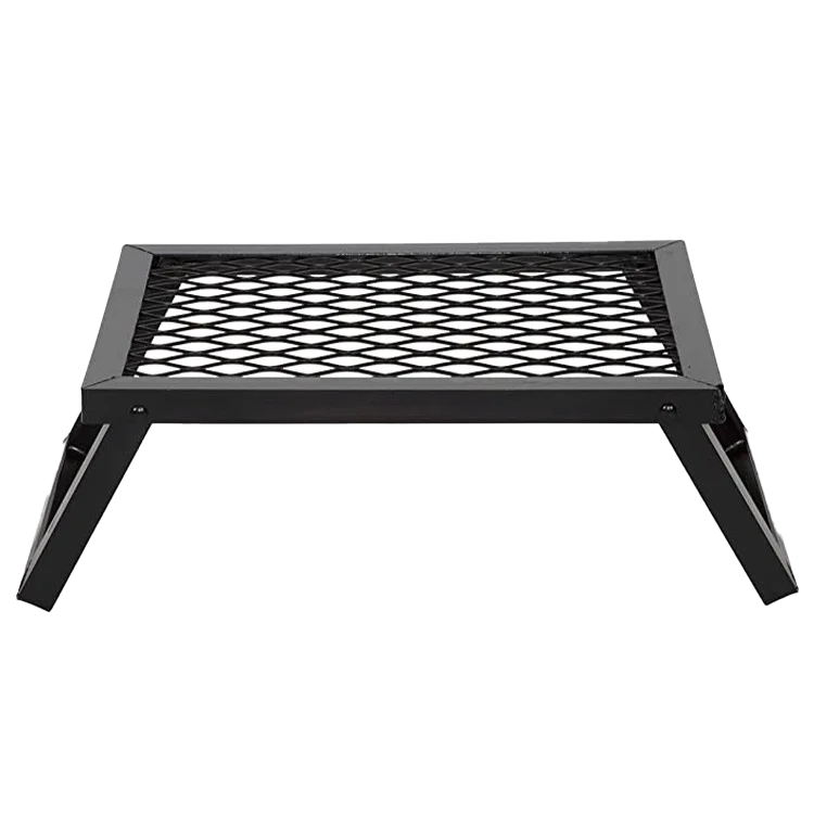 New in 2026 Bbq Picnic Fire Pit Grill Grate Log Wood Heavy Duty Steel Bbq Grill Foldable