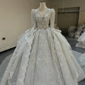 Jancember MN238 Gorgeous Long Sleeve Bridal Long Tail Wedding Gowns Dresses