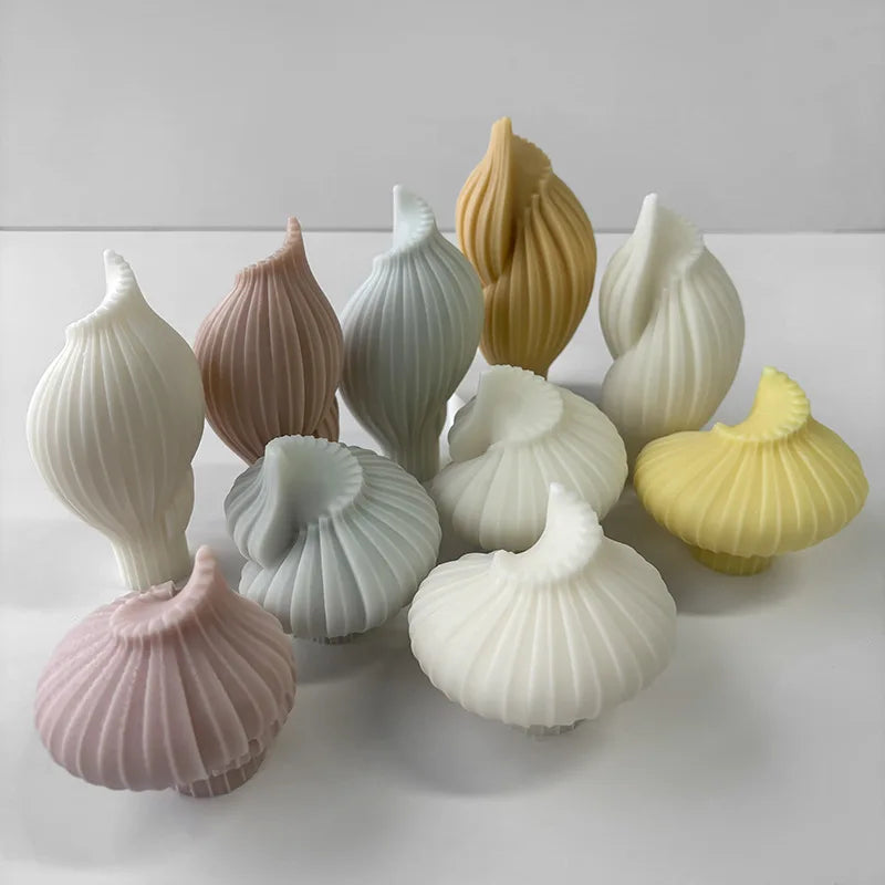 Chinese Factory Aroma Candle Silicone Mold DIY Conch Shape Ornament Resin Plaster Making Silicone Mould Home Decor