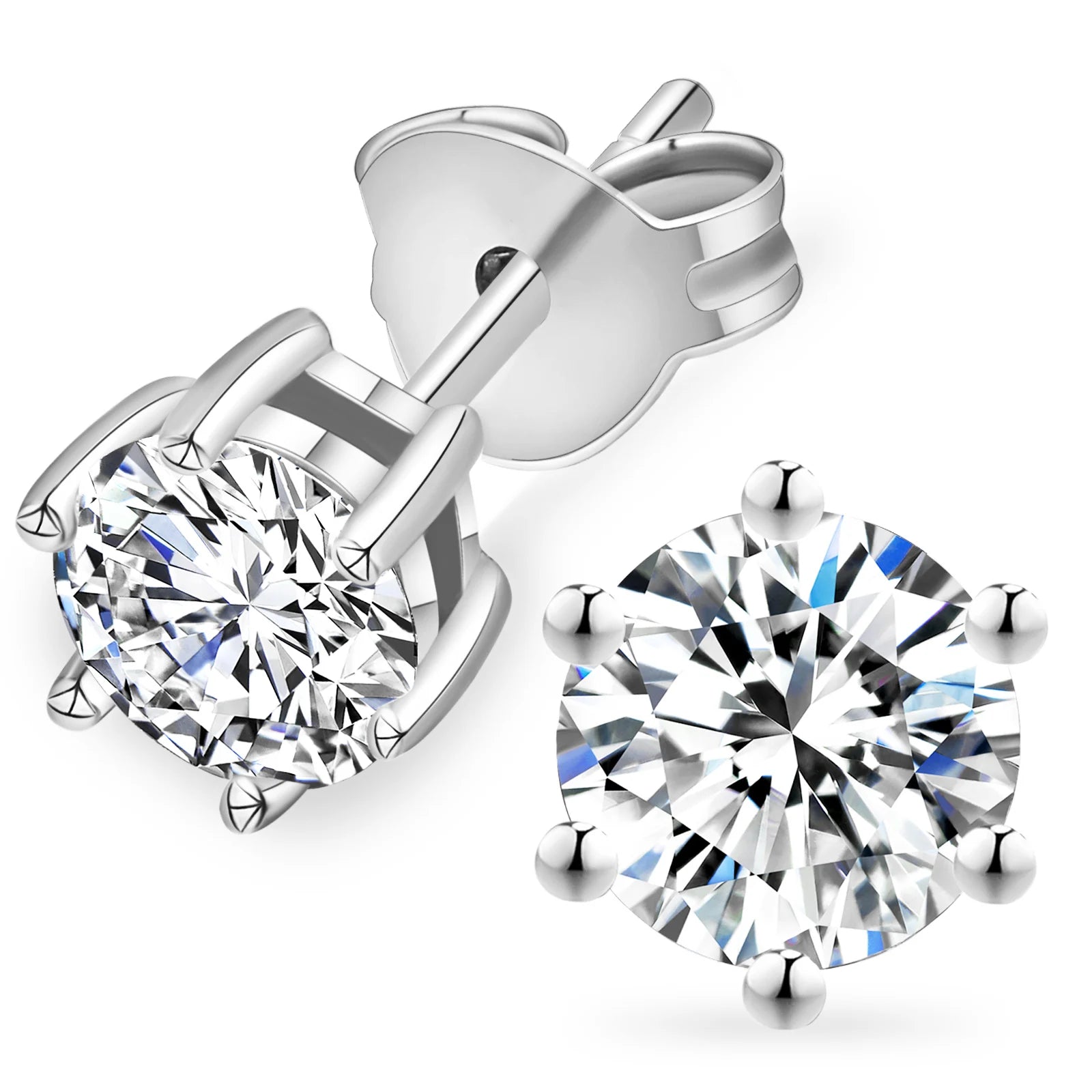 Solid 18K White Gold Earring 1.00ct Round Lab Grown Diamond Earrings Women Wedding Anniversary Gifts IGI Certified Diamonds Stud