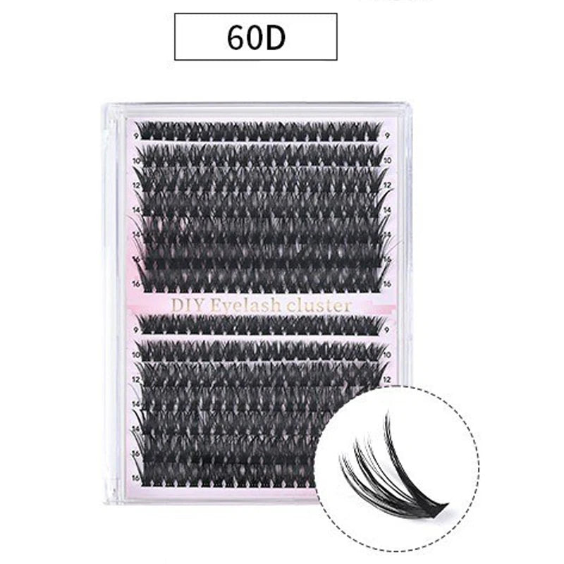 Wholesale 14 Rows Large Capacity Single-cluster Segmented False Eyelash 30D-60D Grafting Natural Single Tufts of DIY Eyelash