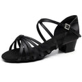 Women's High Heel Latin Dance Training Shoes Satin Gymnastics Shoes for Adults Indoor Training