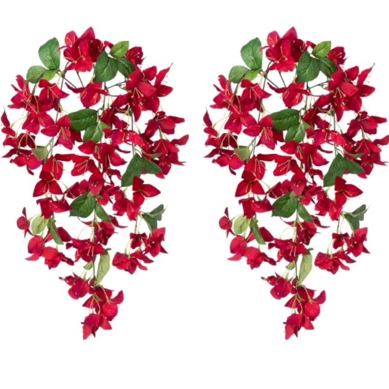 Artificial Hanging Plant Flowers Spring Summer Fall Silk Bougainvillea Long Vines for Home Porch Patio Balcony Garden Decoration