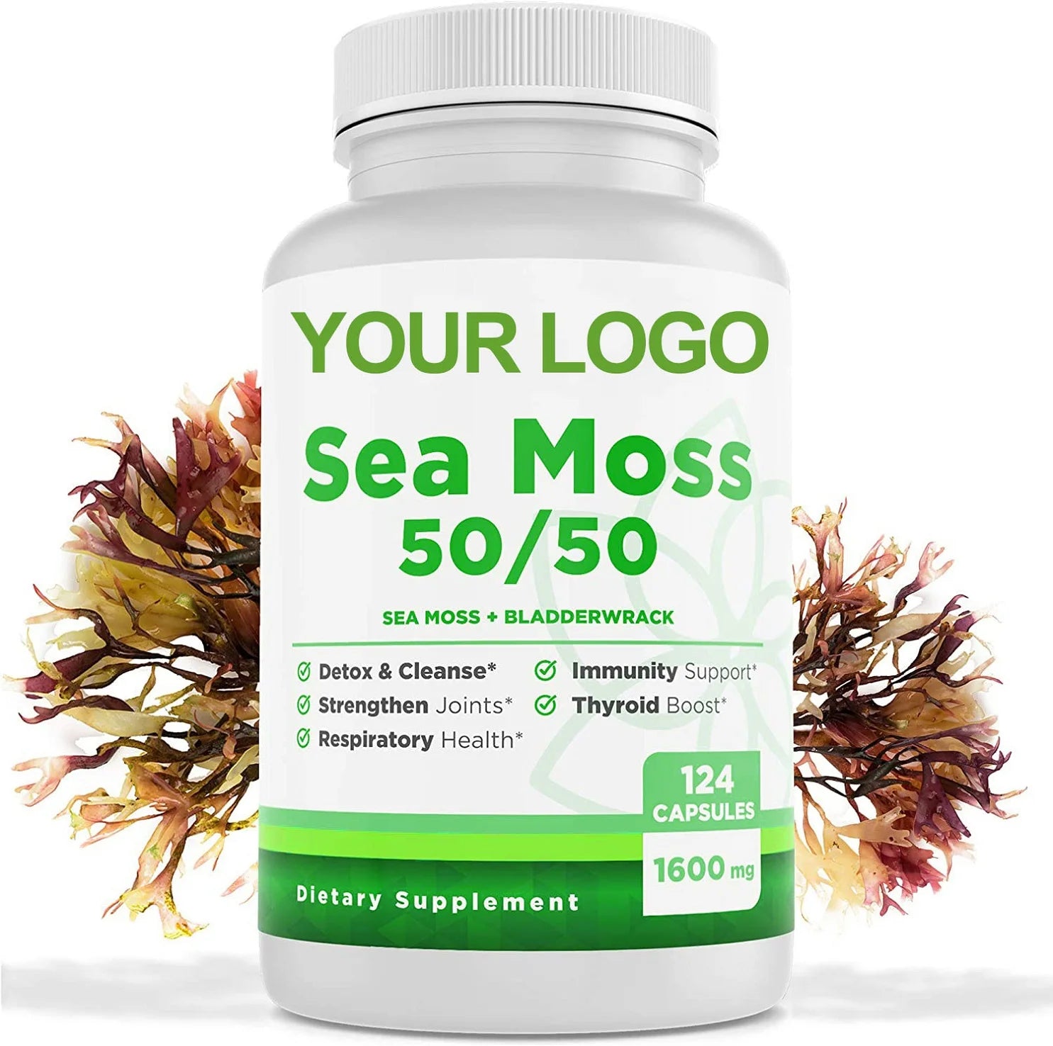 Improve Immune System No Gummy Skin Organic Irish Capsules Burdock Root & Bladderwrack Jamaican Sea Moss Pills For Weight Loss