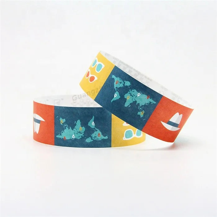 Custom Disposable Waterproof Event Wristband Tyvek Paper Wristband Tyvek Bracelet Paper Wristbands with logo Custom