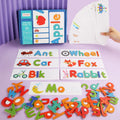 Early Educational 26 Letter Alphabet Cognitive Spelling Puzzle Wooden Children Learning Toys Educational with Word Cards