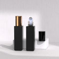 10ml Rolled on Perfume Oil Roller Ball Hollow Heart Glass Bottle with Stainless Steel Roller Ball with Black Cap Customized