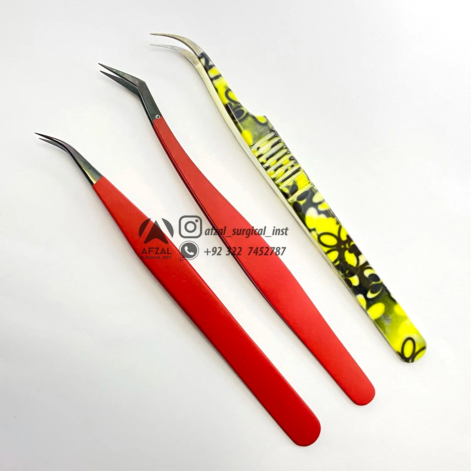Red & Black Stainless Steel Eyelash Tweezers Sustainable Pointed Tip Lash Extension Tweezers Colorful Practical Tools