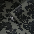 Made in Germany Luxury Wallpaper Rolls with Velvet Flock Damask Silver Black Grey Non Woven Premium Wallpaper - 1005 x 052 m