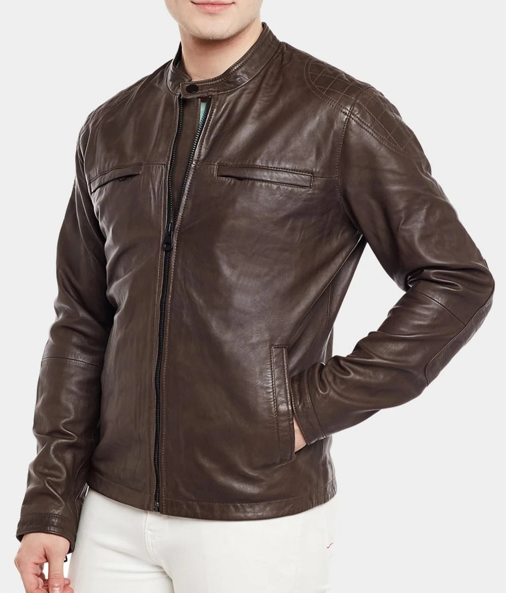 Custom Men's Cow Skin Leather Motorcycle Jacket 2021 Genuine Leather Waterproof Eco-Friendly Stylish Winter