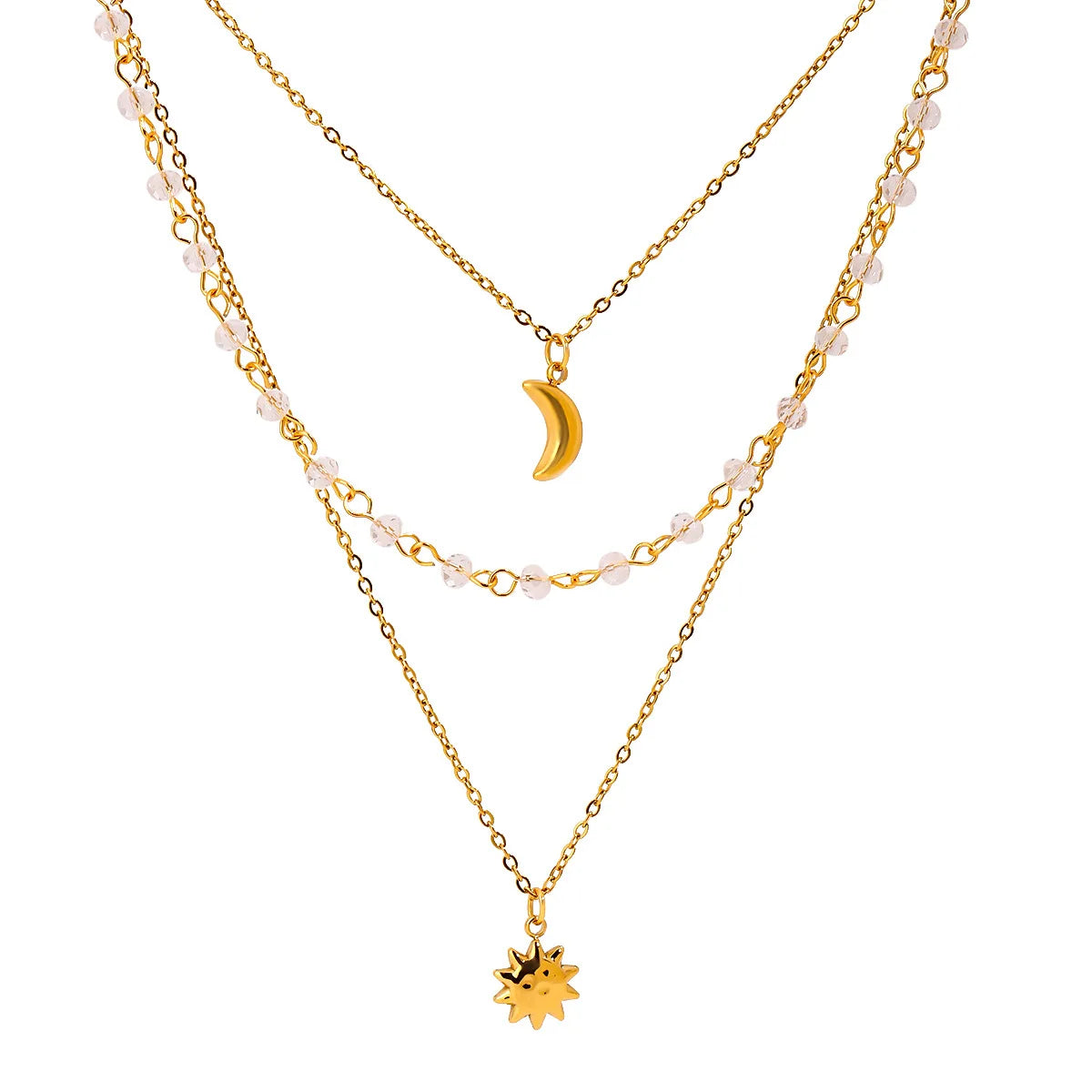 Hot Sale Fine Jewelry Necklaces Sterling Silver 925 18k Gold Plated Star and Moon Pendant for Women Party Gift