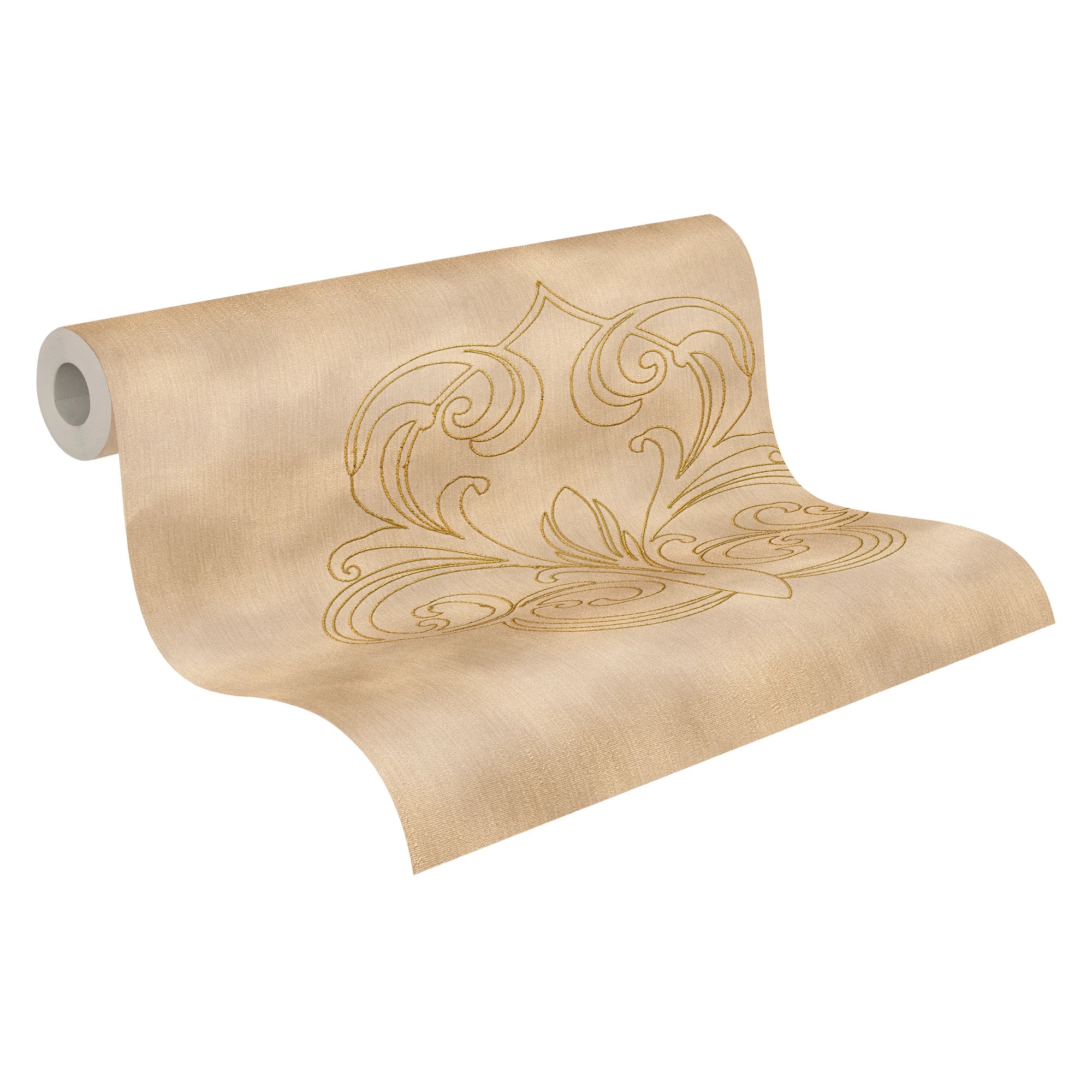 Germany Made Modern Damask Brown Gold Non Woven Premium Fabric Wallpaper Panels for Living Room Home Decor 320 X 070 m
