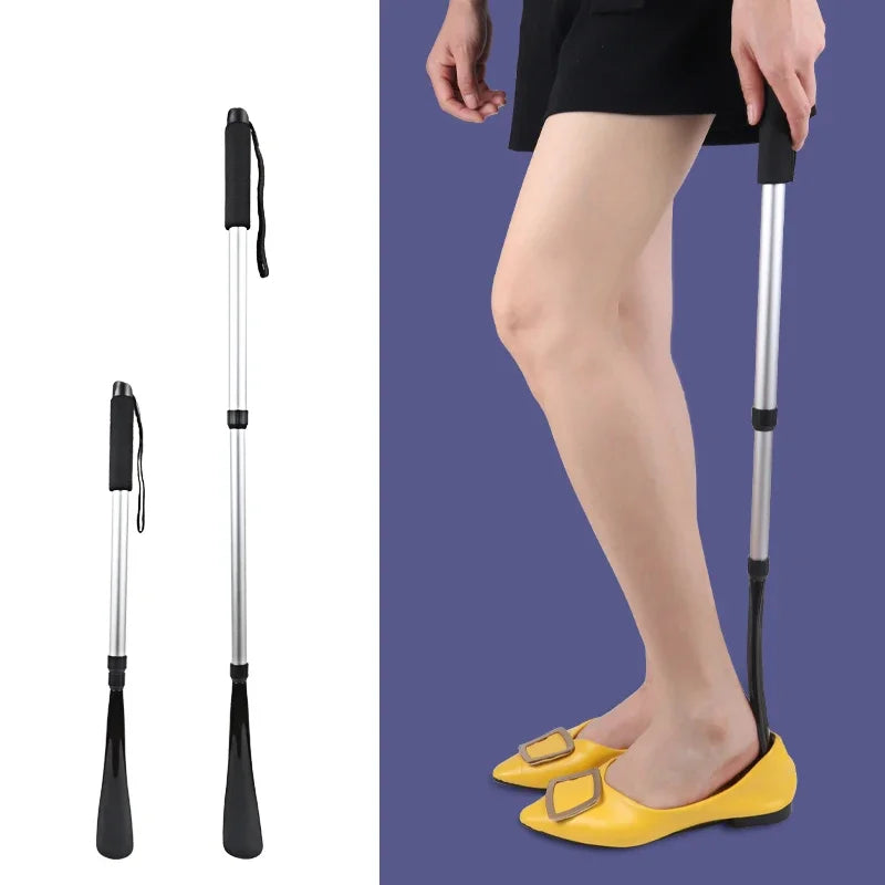 Melenlt Telescopic Shoe Horn  Long Retractable Stainless Steel Shoe Lifter Telescopic Shoe Horn