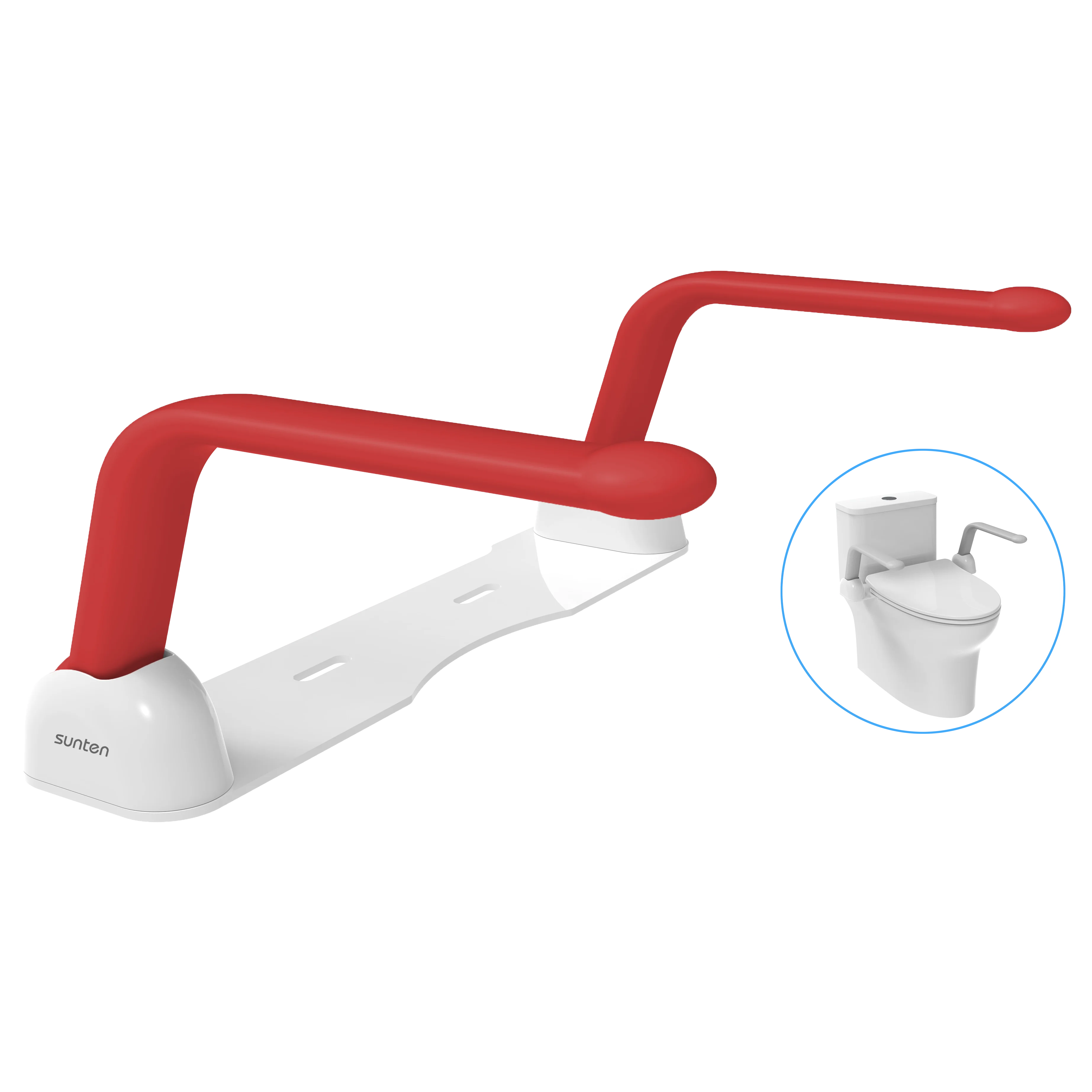 SA002 ODM Sunten Modern Design Carbon Steel Flip-Up Armrest Grab Bar Toilet Handrail and Lifting Aid