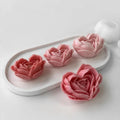 Big Demand Middle Size 3D love Shaped Flower Rose Candle Mold for Soap Baking Handmade