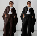 2025 New Muslim Clothing Women Abaya Set Unique Bubble Wrinkle Fabric Modern Abaya Pants Set Modest Abaya 2pc Set with a Brooch