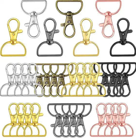 Swivel D-ring Lobster Clasp Keychain Hook Lanyard Hardware for Keychain Making DIY Accessory Key Chain Clips Metal d Ring Buckle