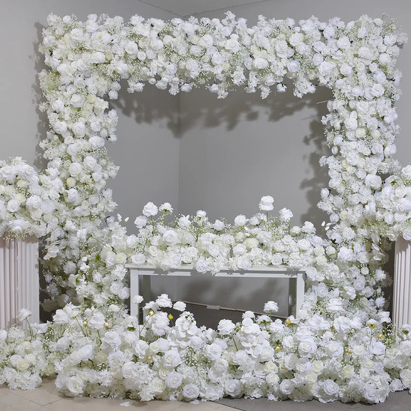White Square Artificial Wedding Flower Arch for Centerpiece Decoration Elegant Wedding Arch
