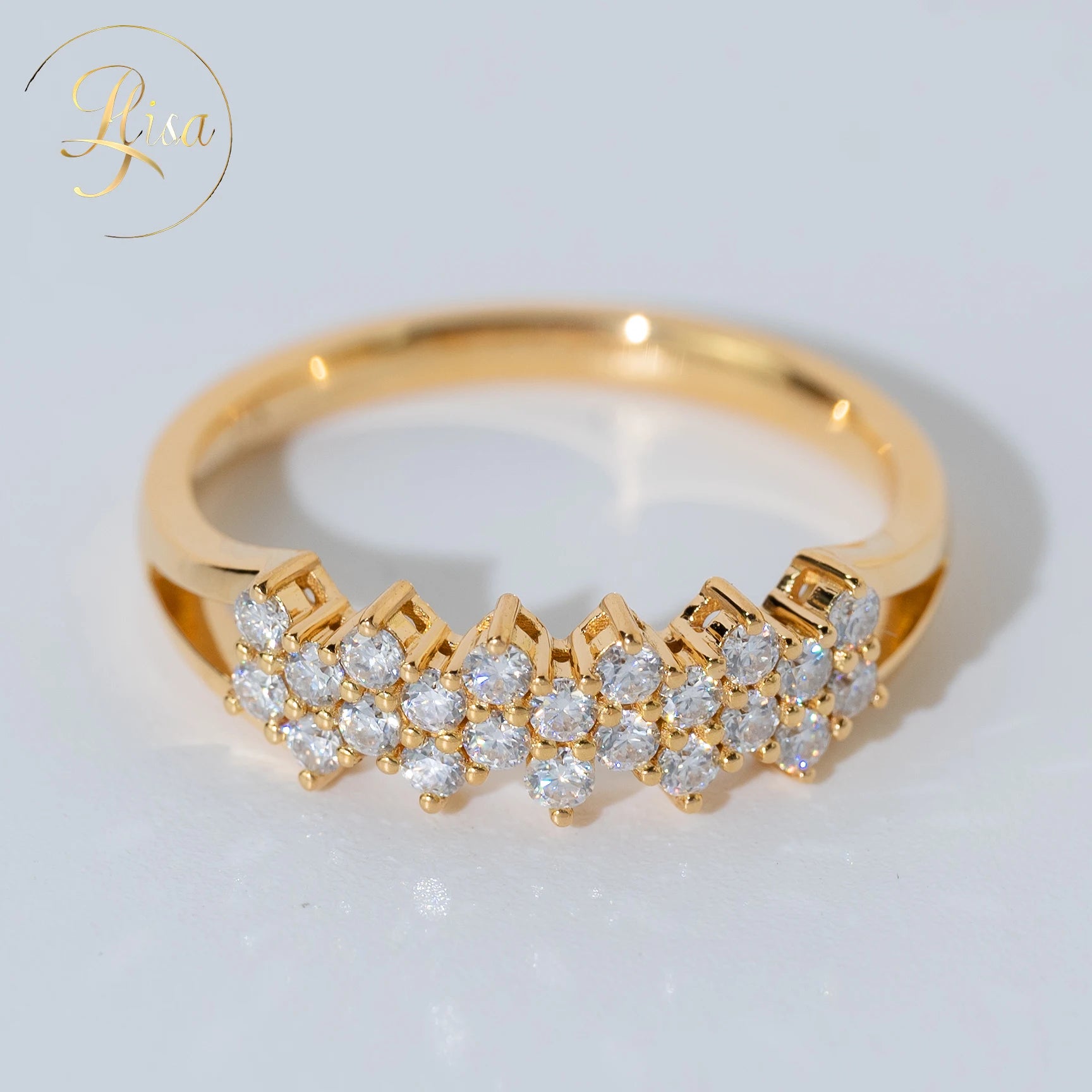 IGI Certified VVS Lab Created Diamond Wedding Ring Luxury Yellow Gold 925 Silver Band Fine Women Jewelry Hot Selling