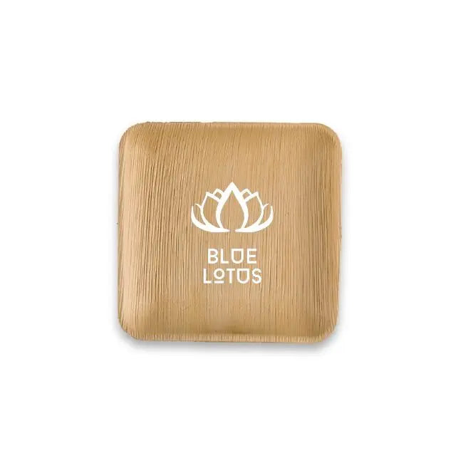 100% Biodegradable Disposable Areca Palm Leaf Plate Compostable Tableware for Special Occasion Blue Lotus