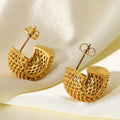 Low MOQ 10pcs Wholesale Large Gold Plated c Anti Tarnish Stainless Steel Fashion Earrings MegaBDM
