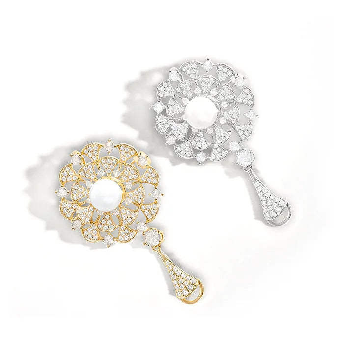 Wholesale JR Brand Rhinestone Women Bridal Crystal Floral Flower Pearl Wedding Gift Party Fashion Jewelry Brooches