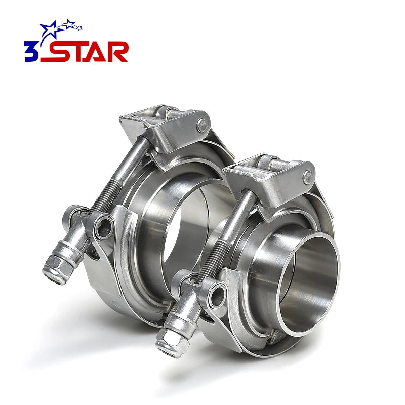 Muffler Clamps 2.5 Inch v Band Clamp and Flanges 63 mm Kit with Release