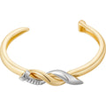 18K Gold Plated Brass Jewelry Geometric Twisted Screw Knot Open Cuff Bangle Hip Hop Style for Woman Bracelet B242503