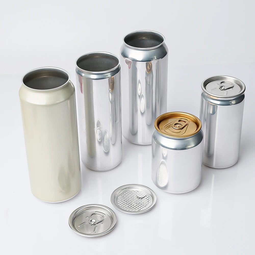 Low MOQ Empty Printed Metal Can Slim Sleek Standard 250ml 355ml 330ml 473ml 500ml Tin Can Beverage Beer Aluminum Soda Drink Cans